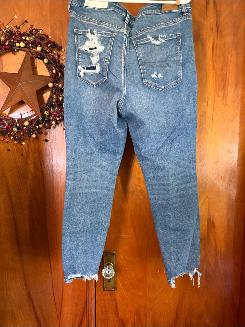 American Eagle Outfitters Light Blue High-Rise Skinny Jeans next level stretch - Picture 2 of 3